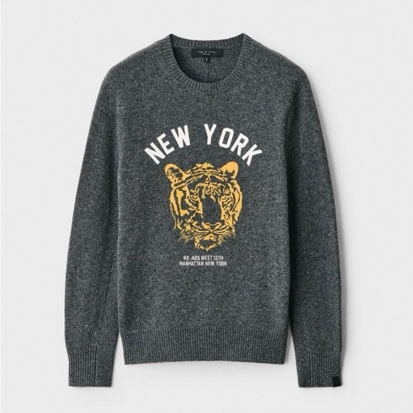 Rag & Bone Donegal Varsity Wool Crew - size small - Picture 3 of 12